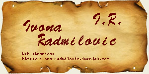 Ivona Radmilović vizit kartica